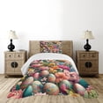 thumbnail image 4 of Ambesonne Spring Quilted Bedspread Set 2 Pcs, Dreamy Easter Eggs Floral, Twin Size, Pale Pink Seafoam Mustard, 4 of 4