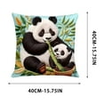 thumbnail image 3 of YiJuHui 3pcs Winter Themed Panda Pillow Cover, Cute Animal Print Decorative Cushion Case, Soft Plush Fabric for Sofa Bedroom Decor, Festive Holiday Home Accent 40*40cm, 3 of 6
