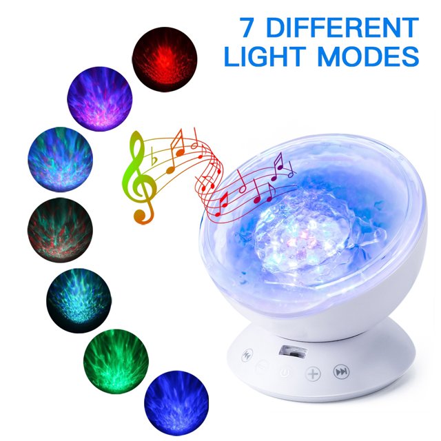 Ccdes Ocean Wave Projector LED Night Light Lamp With Remote Control For Children Gift, Music Project Light, Night Light