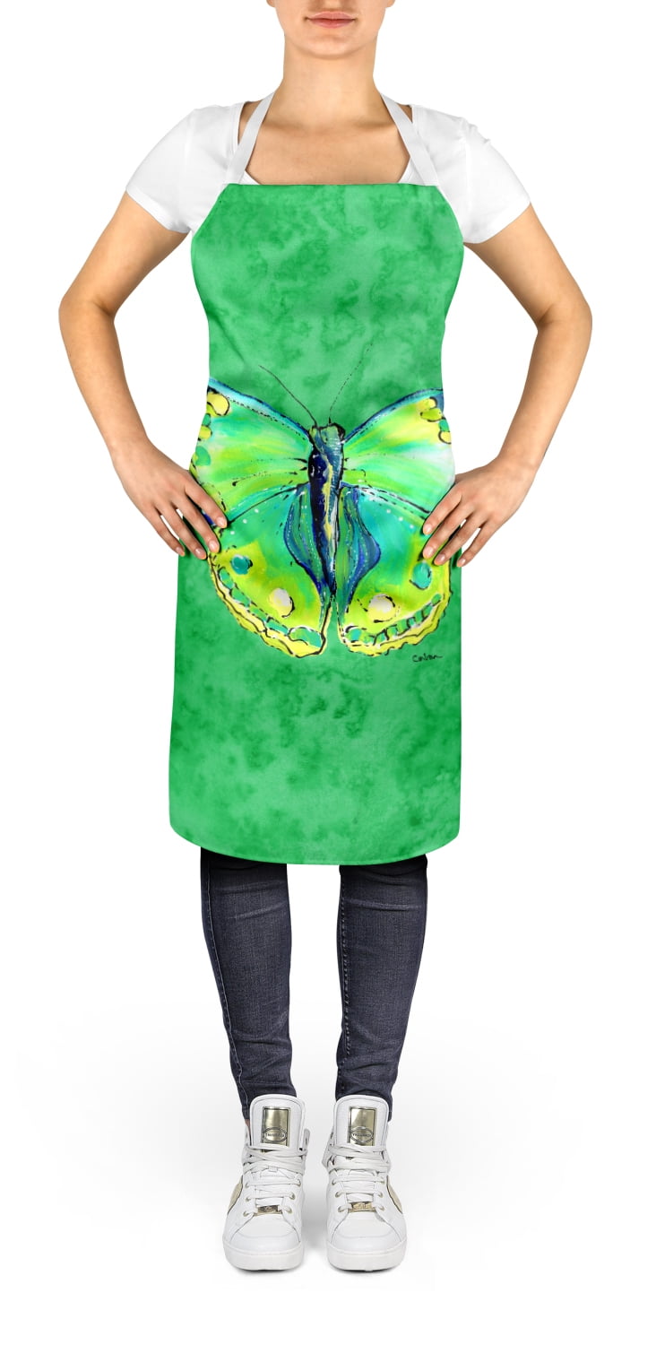 Carolines Treasures 8863APRON Butterfly Green on Green Apron Large multicolor