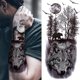 thumbnail image 1 of F Pegatina de tatuaje de Bosque Negro para hombres, mujeres y niños, Tigre, Lobo, calavera de la muerte, tatuaje temporal, Henna falsa, esqueleto, rey, tatuaje Animal, 1 of 1