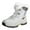 White, variant on Womens High Top Snow Boots Lace up Anti-Slip Platform Furry Lined Thickened Warm Comfy Cold Weather Outdoor Winter Hiking Shoes Black 7