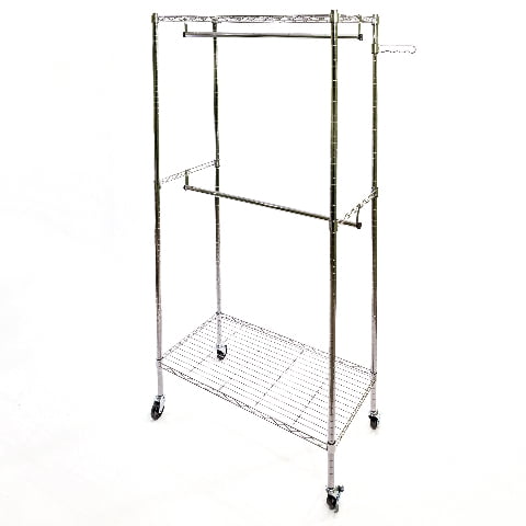 2-Tier Rolling Garment Rack, 35.7