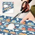 thumbnail image 6 of Yayeee Faucet Mat for Kitchen Sink 30" Diatomite Long Splash Guard Pad, Blue Cute Train Pattern, 2 Pack, 6 of 7