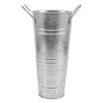 thumbnail image 1 of MasteelfCA 1PC Iron Sheet Flower Bucket Simulation Vase Decor Household Adornment (Silver), 1 of 7