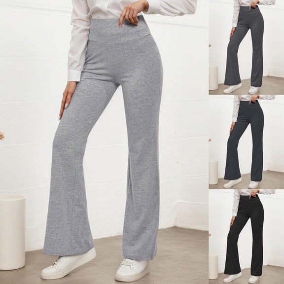 Jeggings for Women Plus Size Pull on Pants Stretchy Yoga Pants Flare Leggings with Pockets for Workout Running Athletic Activewear