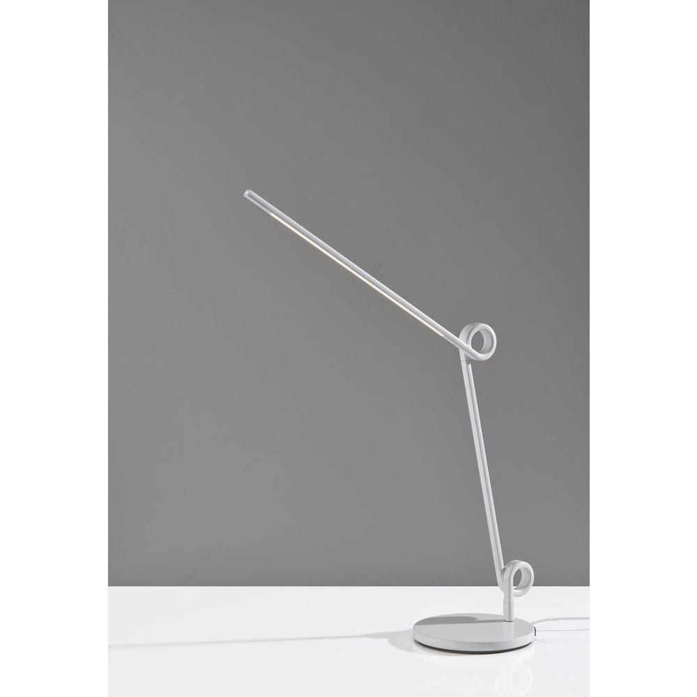 Adesso Knot 20"- 35" Desk Lamp White with USB, Adjustable Brightness & Light Articulation