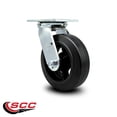 thumbnail image 2 of 6 Inch Rubber on Steel Wheel Swivel Caster with Roller Bearing Service Caster, 2 of 2