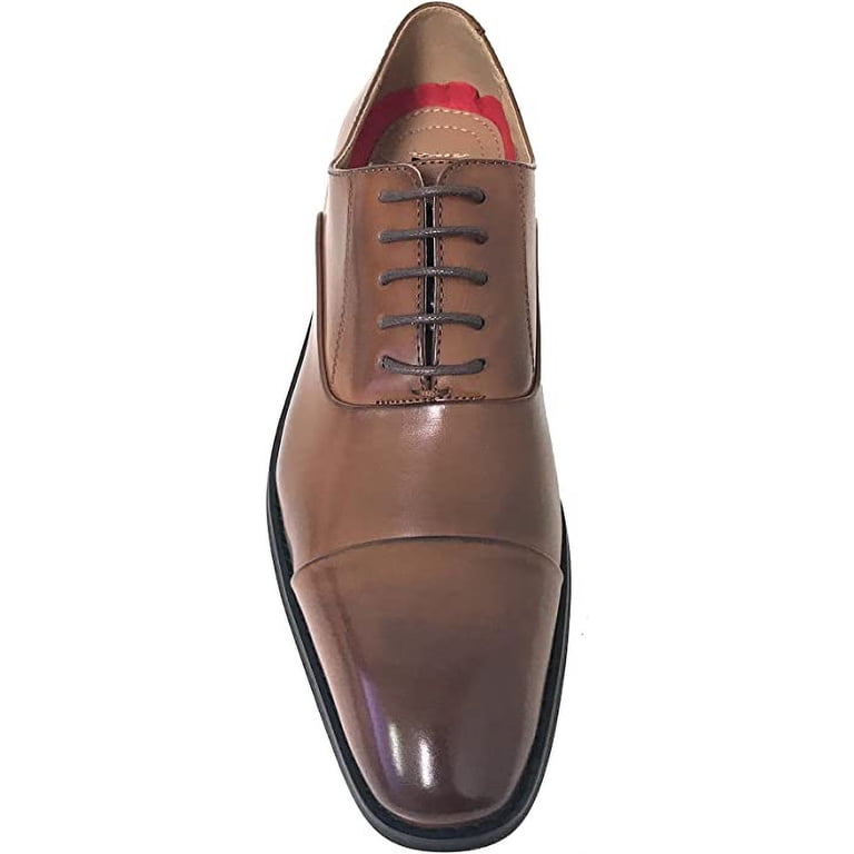 wing tip or cap toe for brown dress shoes Men's Burgundy and Dark Brown Wingtip Leather Oxfords - Brentham US 7 / Burgundy / D