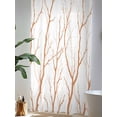 thumbnail image 4 of Sheer Curtains 84 Inches Long, Orange Branches Semi Sheer Curtains Light Filtering Window Treatment, Modern Abstract Art Forest Silhouettes Privacy Voile Drapes for Living Room Bedroom 52x84 Inch, 4 of 7