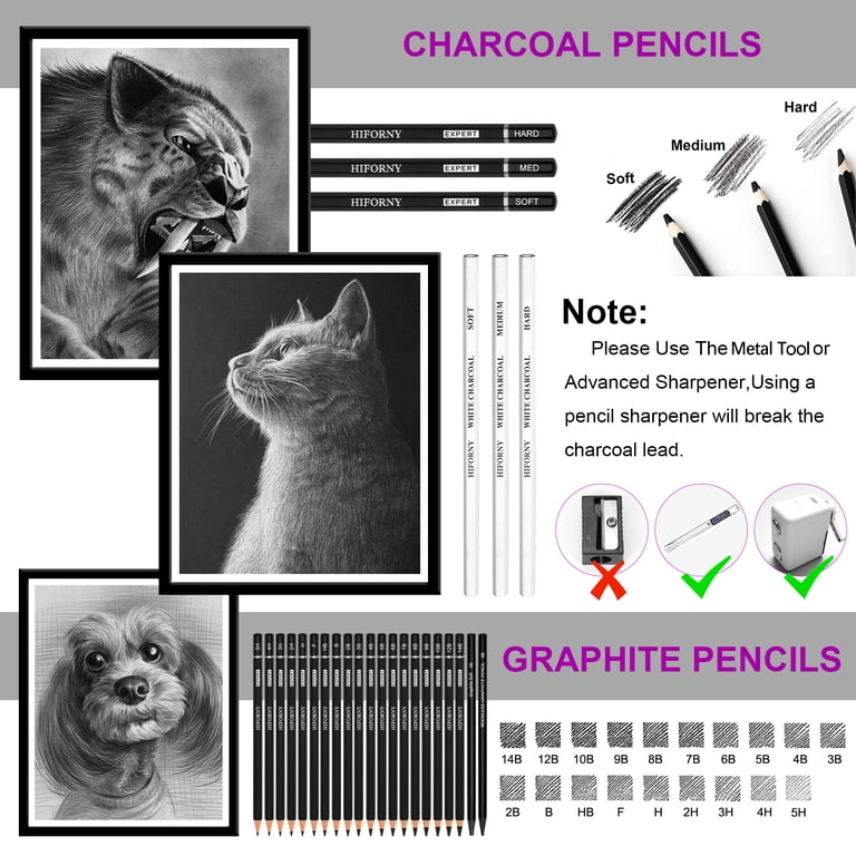 HIFORNY 60 Piece Professional Drawing Sketching Set photo 5