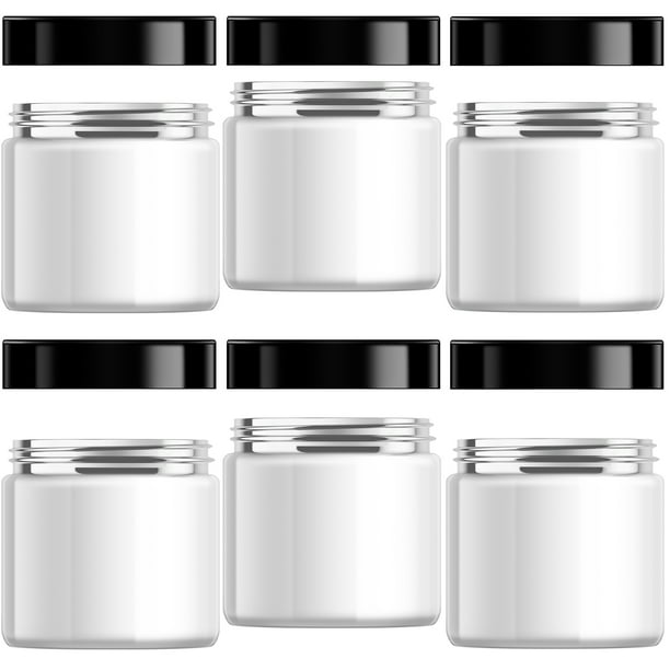 Bulk Essentials 16 oz Plastic PET Clear Jars with Black