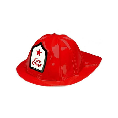 Fire Chief Red Plastic Hat