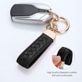 thumbnail image 2 of 2 Pack Genuine Leather Car Keychain, Handmade Knit Sheepskin Key chains for Women, Universal Key Fob Holder with 360 Degree Rotatable, Anti-Lost D-Ring, 4 Keyrings and 2 Screwdriver, 2 of 7