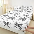 thumbnail image 3 of Castle Fairy Black Ribbon Bow-Tie 4-Piece Full Size Sheets for Kids Girls Women,Kawaii Stars Print Bed Sheets,Dreamy Princess Lightweight Sheet Sets,Super Cozy Room Decor, 3 of 7