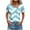 Womens Tops Light Blue, variant on Womens Tops Asymmetric V-Neck Dressy Button Short Sleeve Loose Fit Business T Shirts Ladies Trendy Wave-Printed Basic Pullover Blouses