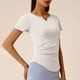 thumbnail image 3 of Pantalones de Yoga de Verano para Mujeres Ligera Camiseta de Manga Corta con Cuello en V, Camiseta Pliegada para Correr Y Yoga, 3 of 8