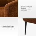 thumbnail image 6 of Boucle Accent Chair Barrel Chair Metal Legs Upholstered Chenille Lounge Single Sofa Bedroom Living Room Rust, 6 of 8