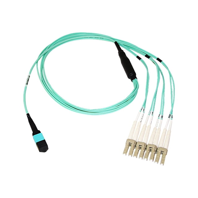 Axiom - Network cable - MTP/MPO multi-mode (F) to LC multi-mode (M) - 2 m - fiber optic - 50 / 125 micron - OM4 - riser - aqua
