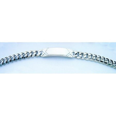 Speidel Ident Men's Heavy Plaque Bracelet with Curb Rhod