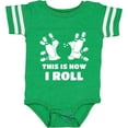 thumbnail image 3 of Inktastic How I Roll Bowling Boys or Girls Baby Bodysuit, 3 of 5