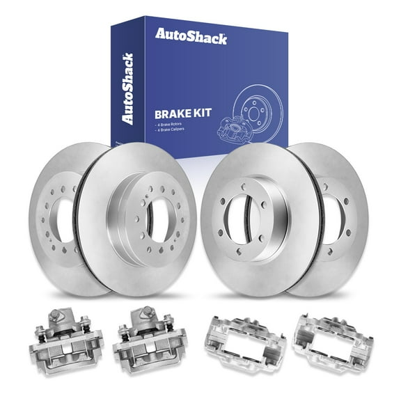 AutoShack Front Vented & Rear Vented Brake Rotors   Calipers 8-PC Brake Kit Replacement for 2003-2009 Toyota 4Runner