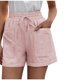 thumbnail image 1 of Pantalones sueltos de pierna ancha para mujer, pantalones rectos de cintura alta, pantalones cortos informales de lino y algodón Fridja  fhjkhfk459172, 1 of 5