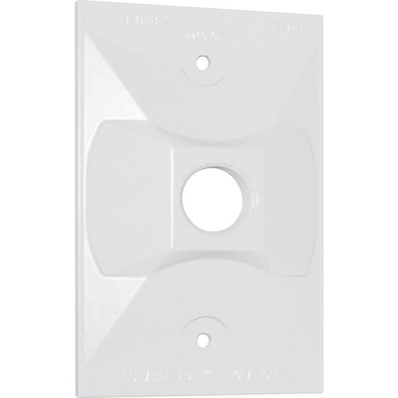 Southwire Single Gang Weatherproof 1-Hole White Rectangular Cover WCR1150W-UPC