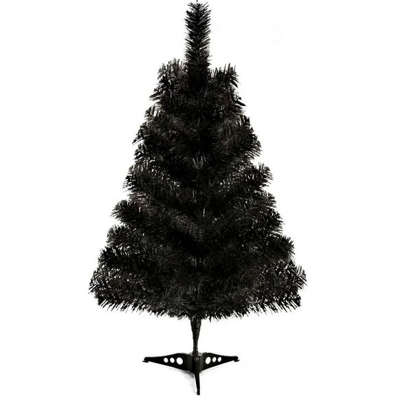 24-Inch Black Christmas Desktop Tree with 70 Tips for Holiday Memories and Decorations, Perfect as Festive Home and Winter Scenes-black