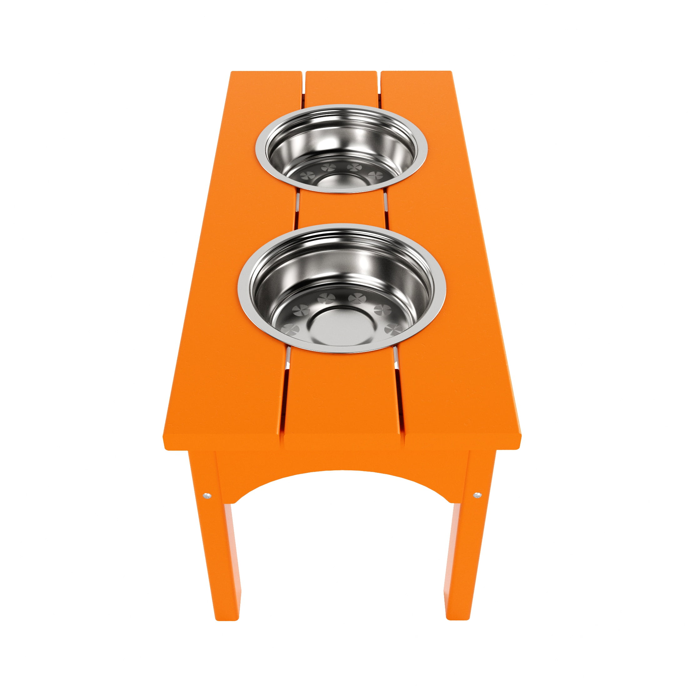 WestinTrends Elevated Modern Pet Stand Feeder for Cats & Dogs Puppy, Removable stainless steel bowls, UV and Weather Resistant