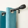thumbnail image 2 of TOWN & COUNTRY EVERYDAY Modern Smooth Edge Cylinder Single Indoor Curtain Rod and Finial Set, Easy Install Wall Mount, Matte Black, Adjustable 36”-72”, 2 of 7