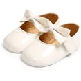 thumbnail image 6 of Baby Girls Mary Jane Flats with Bowknot Flowers,Princess Wedding Dress Ballet Shoes Non-Slip Toddler First Walkers Newborn Crib Shoe, 6 of 7