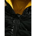 thumbnail image 5 of Qiylii Toddler Baby Winter Bear Ear Hood Coat, Solid Color Shine Long Sleeve Zipper Closure Down Cotton Jacket for Boys Girls,6M-5Years, 5 of 9