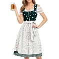 thumbnail image 2 of LEKODE oktoberfest outfits women dirndl dress Bavarian Dress tracht dress Women's Clothing Dirndl Dress Traditional Women's Casual Skirt Two Piece Set Green L, 2 of 5