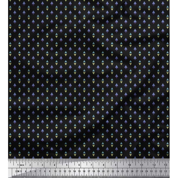 Soimoi Viscose Chiffon Fabric Triangle Shirting Decor Fabric Printed Yard 42 Inch Wide