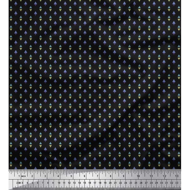 Soimoi Poly Georgette Fabric Triangle Shirting Print Fabric by The Yard 52 Inch Wide