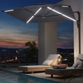 thumbnail image 2 of AECOJOY Parasol de Patio Mural de 10 Pi, Parasol Rectangulaire d'Extérieur avec Rotation à 180° pour l'Extérieur, Gris, 2 of 10