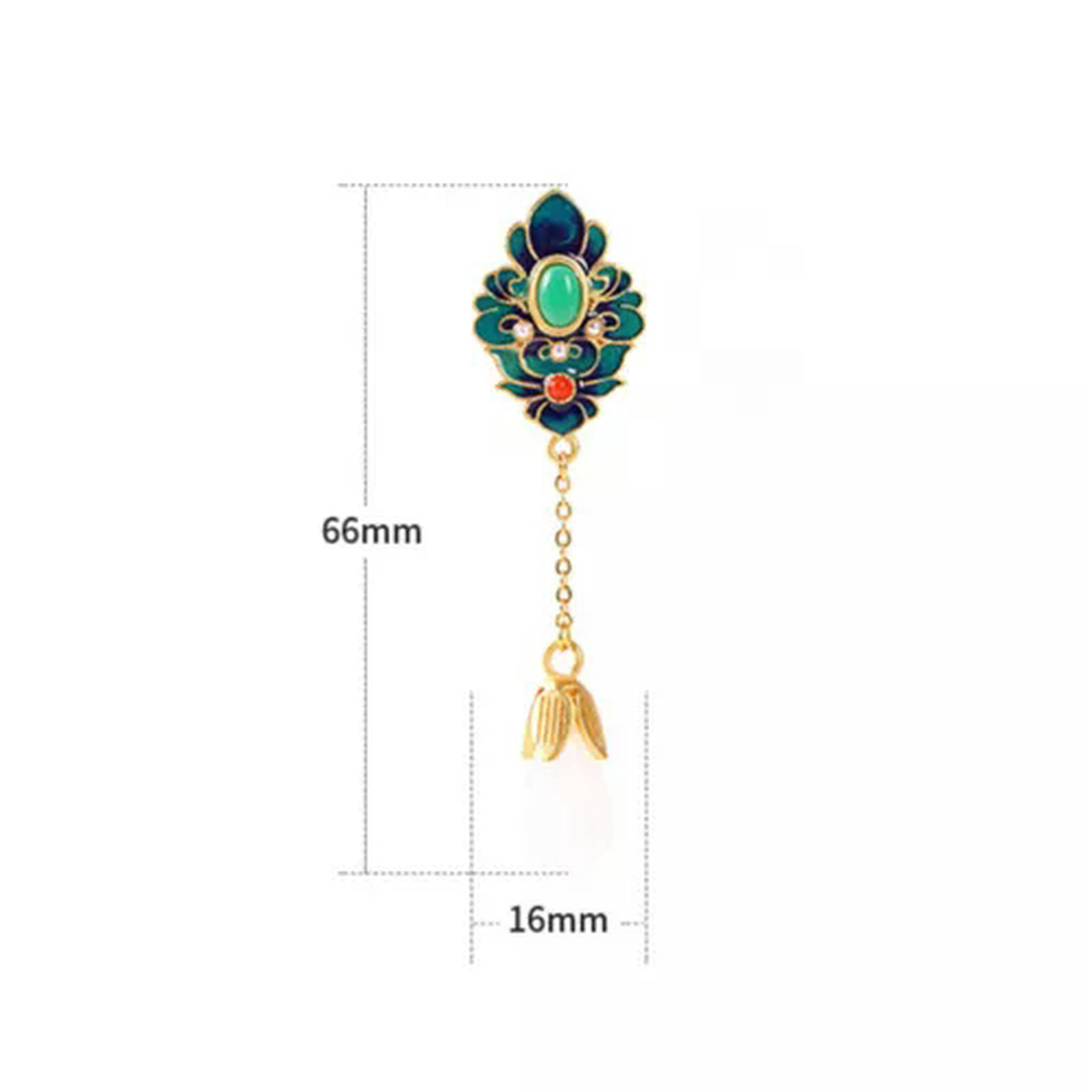 EOEMY Enamel Ethnic Chinese Vintage Dangle Drop Hook Earring For Women Earring Jewelry