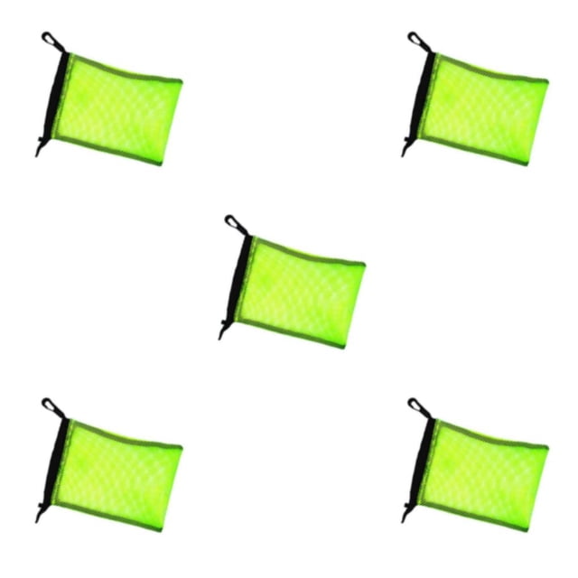 Transemion Dive Swimming Drawstring Mesh Bag Storage for Gear Diving Snorkel Yellow 9 Inch x 6.5 Inch 5Set