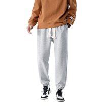 SWSMCLT Men's Snow Sweatpants Cotton Comfy Pants Drawstring Joggers Soft Winter Fashion Athletic Pocket Light Grey X-Large