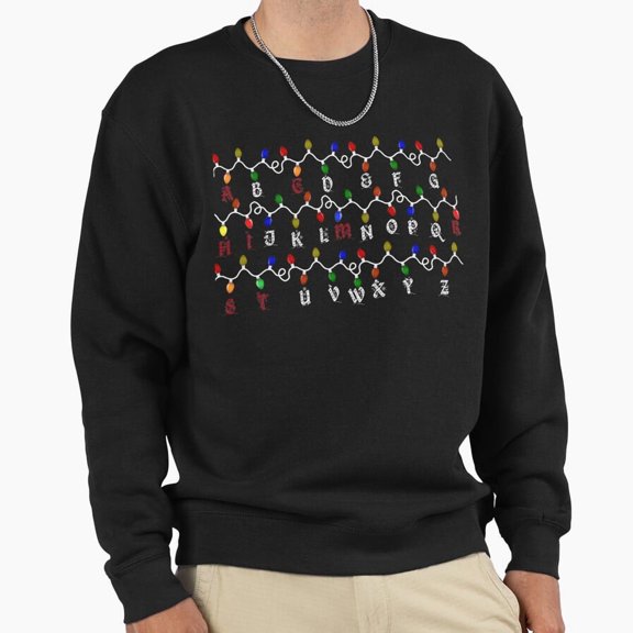 Stranger Christmas Lights Alphabet Graphic Unisex Sweatshirt Retro Sci-Fi Horror G14269, Up to Size 5XL