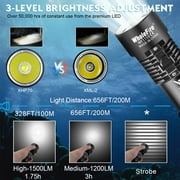 Diving Flashlight Scuba Dive Lights IPX8 Waterproof Underwater 98ft Submarine Led Flashlights