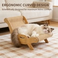 thumbnail image 4 of Cat Scratcher Lounge Chair, 2 in 1 Wooden Hammock Bed With Woven Scratching Surface for Kittens Dog, 4 of 12