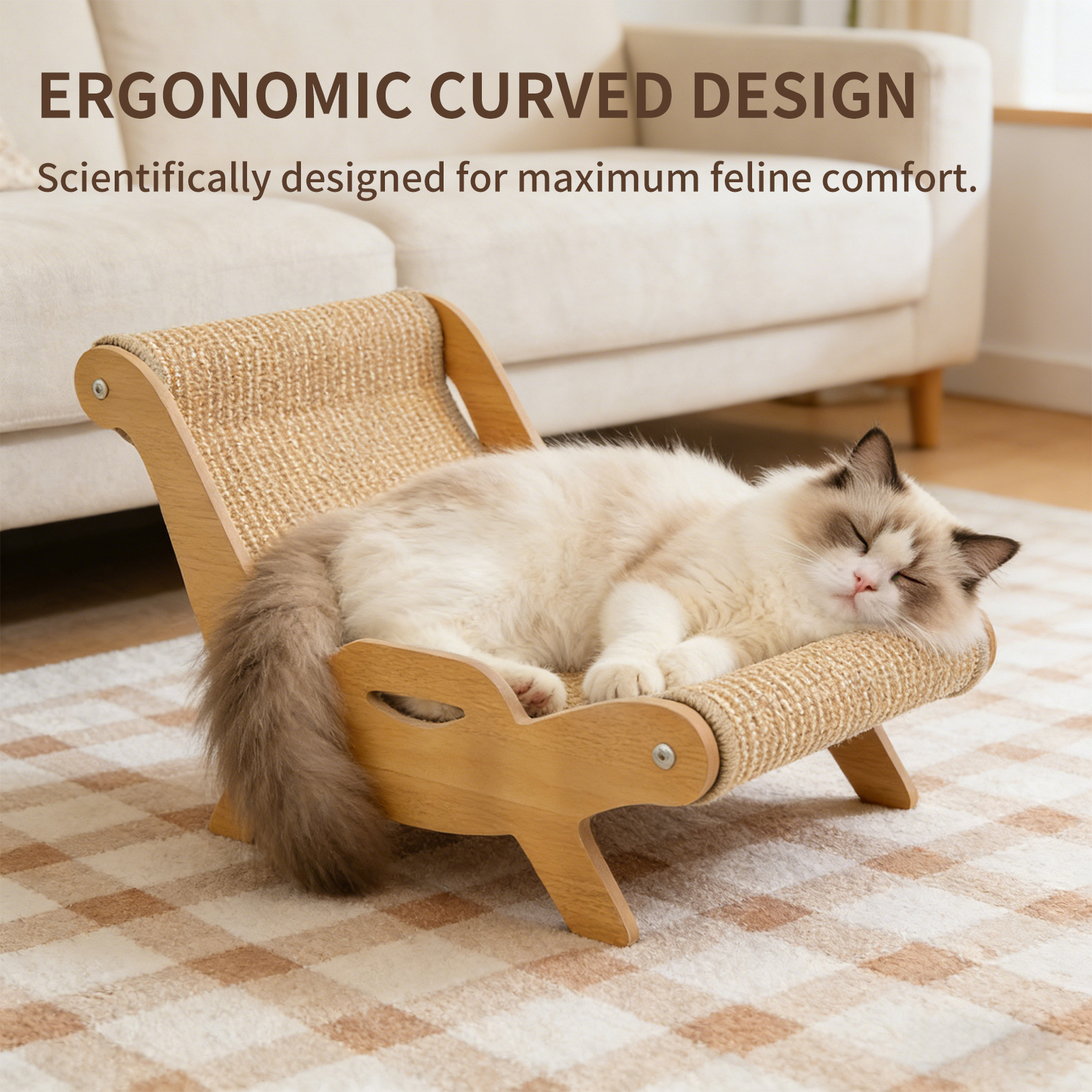 AsterOutdoor 2-in-1 Cat Scratcher Lounge Hammock Bed photo 3