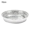 thumbnail image 2 of SPRING PARK 50Pcs Round Foil Pans Disposable Aluminum Foil Cake Trays - Freezer & Oven Safe - for Baking, Cooking, Storage & Reheating, 2 of 7