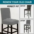 thumbnail image 2 of Nvzi 2 Pack Stretch Bar Stool Covers Pub Counter Stool Chair Covers with Back Washable Barstool Seat Slipcover with Elastic Bottom (Black), 2 of 5