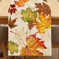 thumbnail image 6 of Fall Maple Leaves Table Runner, Thanksgiving Watercolor Plant Yellow Leaf Home Kitchen Decor, Autumn Harvest Seasonal Colorful Botanical Farmhouse Burlap Dining Decoration Party Supply 13" x 71", 6 of 7