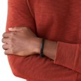 thumbnail image 4 of Pulsera Fossil JA5932716 de piel trenzada negra y marrón para hombre, 24 cm, 4 of 5