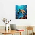 thumbnail image 2 of COMIO  Sea Turtle Wall Art for Living Room, Tropical Fish and Coral in Blue Ocean Canvas Wall Art Underwater World Natural Landscape Framed Wall Art for Bathroom Bedroom Wall Decor,, 2 of 4