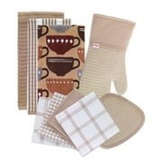 Kitchen Linens Basics Set, Nine Pack, Sand